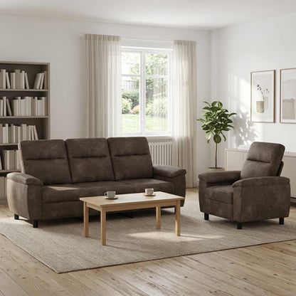Bankstel 2 pcs Donkergrijs Nep Suede Leer