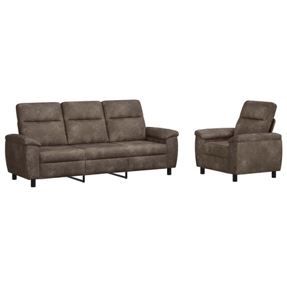 Bankstel 2 pcs Donkergrijs Nep Suede Leer