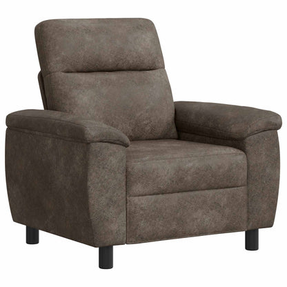 Bankstel 2 pcs Donkergrijs Nep Suede Leer