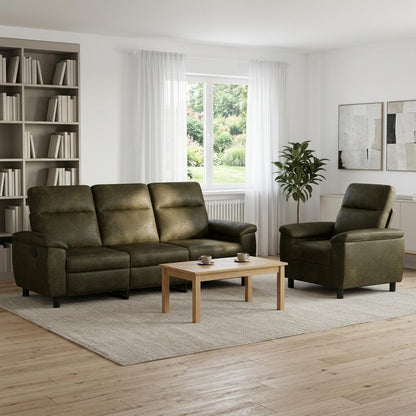 Bankstel 2 pcs Legergroen Nep Suede Leer