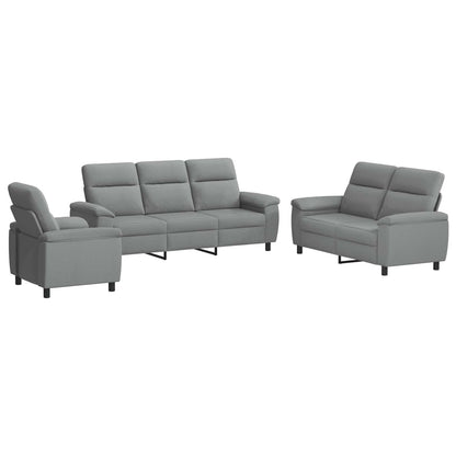 Bankstel 3 pcs Lichtgrijs Stof