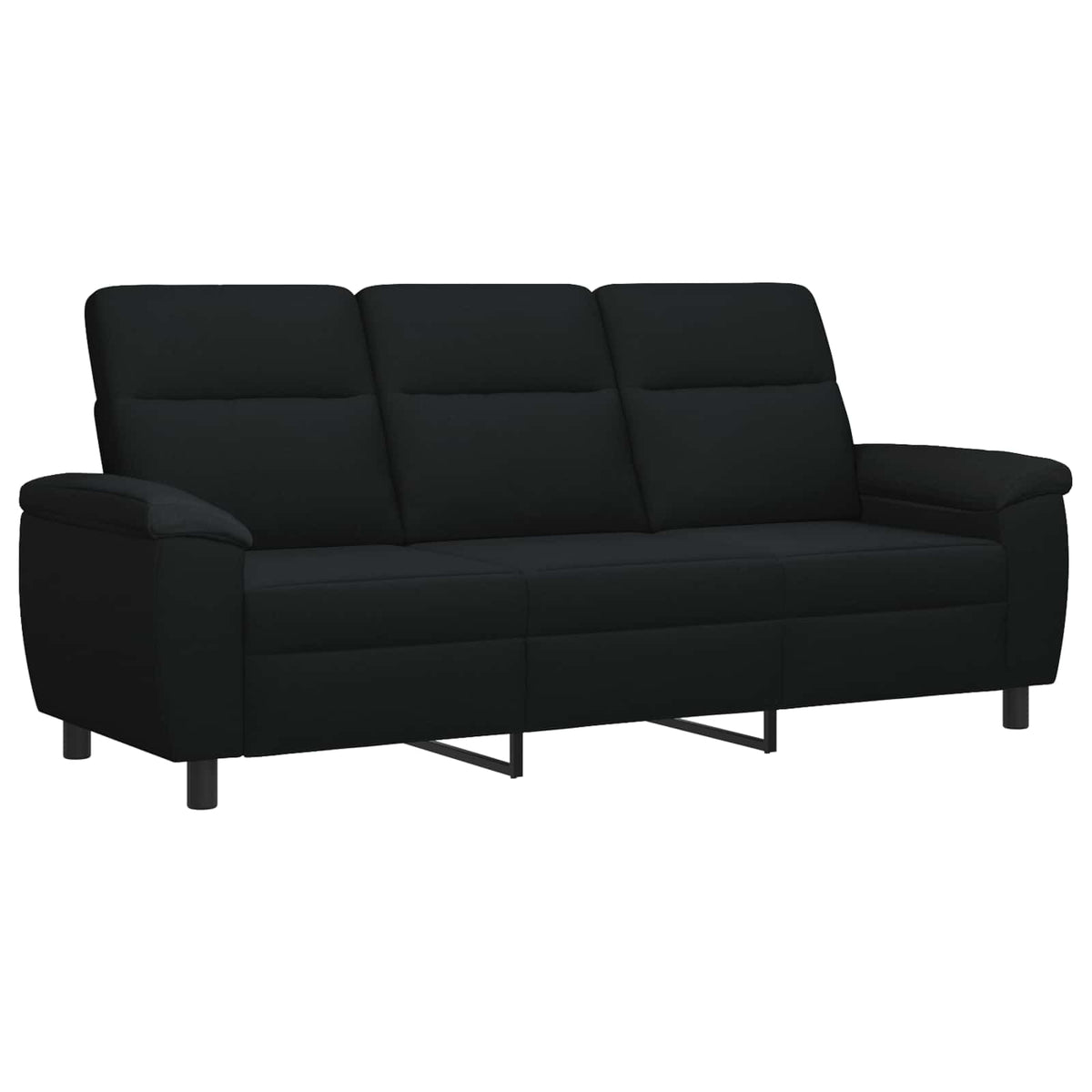 Bankstel 3 pcs Zwart Stof