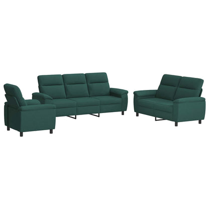 Bankstel 3 pcs Donkergroen Stof