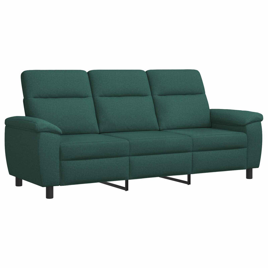 Bankstel 3 pcs Donkergroen Stof