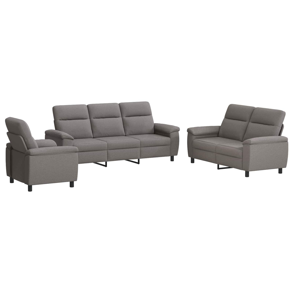 Bankstel 3 pcs Taupe Stof
