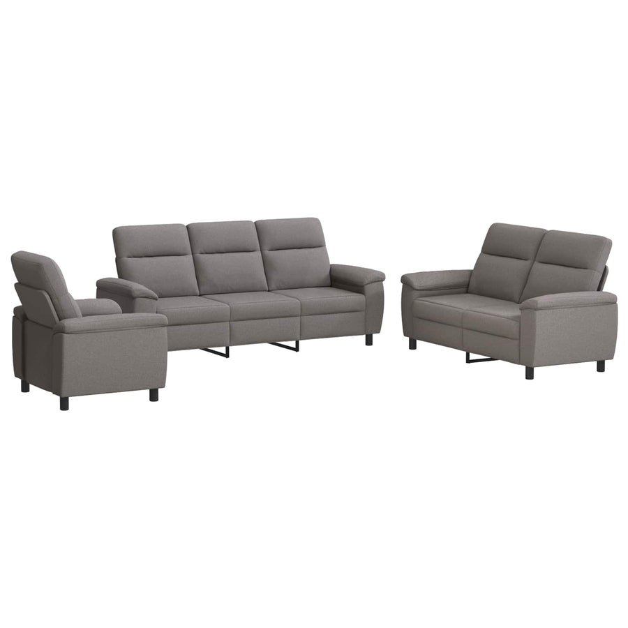 Bankstel 3 pcs Taupe Stof