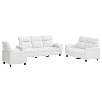 Bankstel 3 pcs Wit Stof