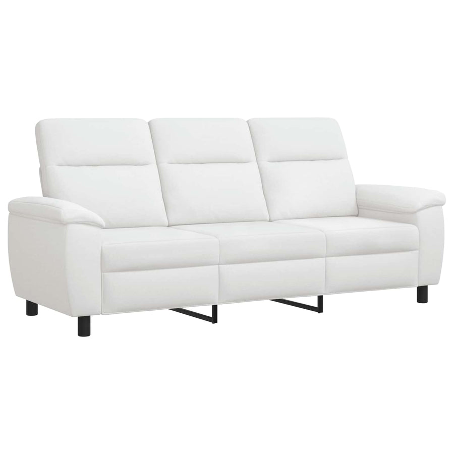Bankstel 3 pcs Wit Stof