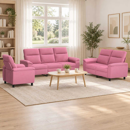 Bankstel 3 pcs Roze Stof