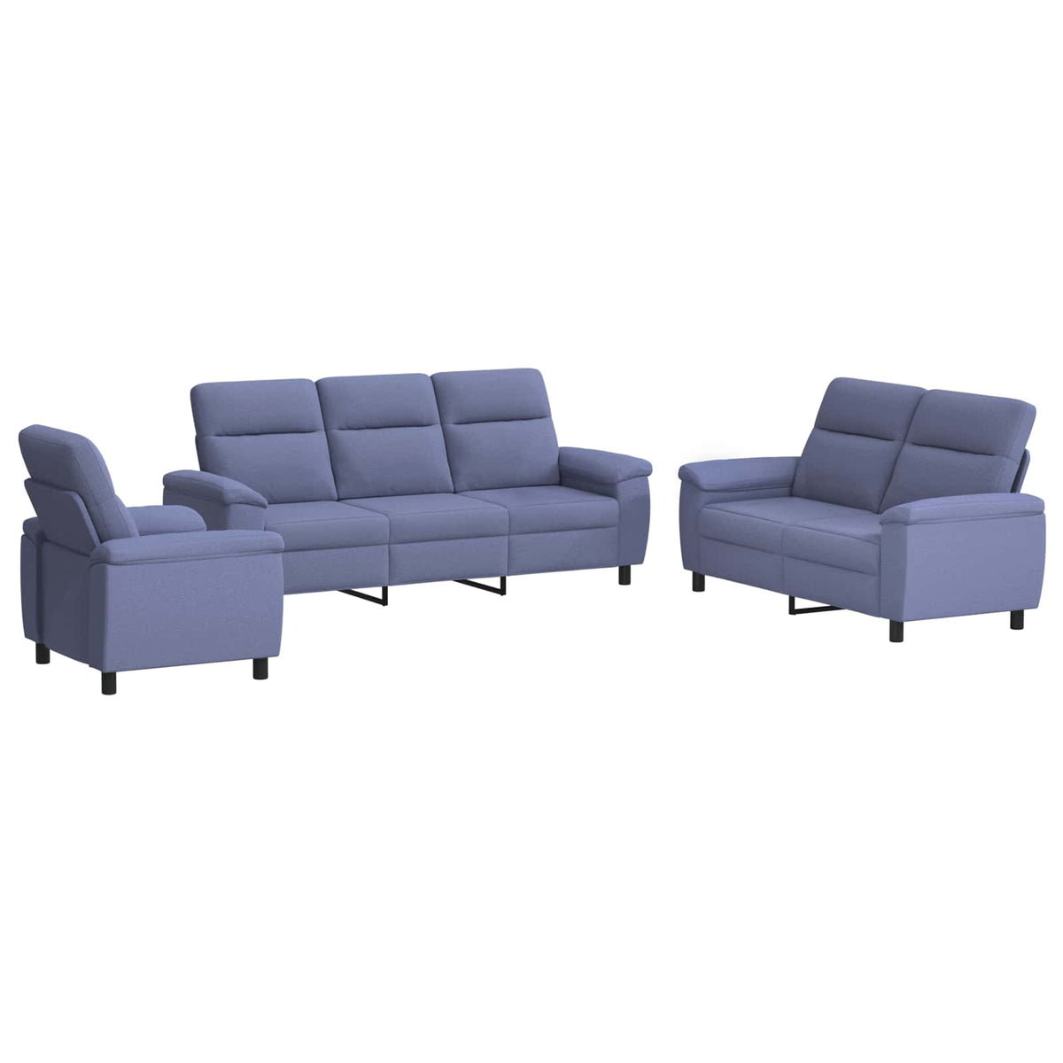 Bankstel 3 pcs Jeans Blauw Stof