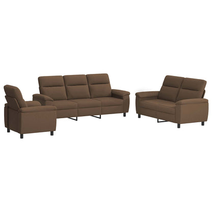 Bankstel 3 pcs Bruin Stof