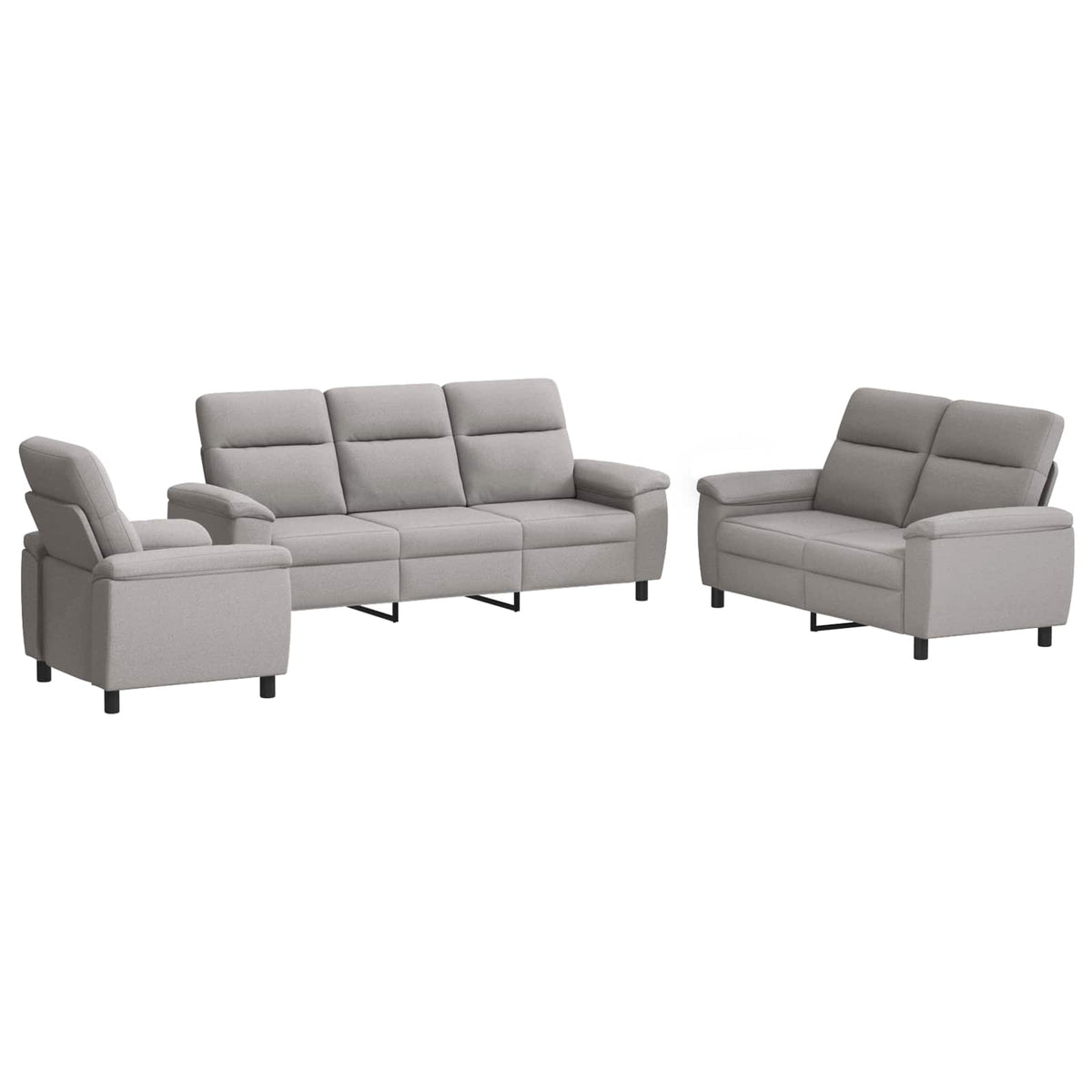 Bankstel 3 pcs Wolkengrijs Stof