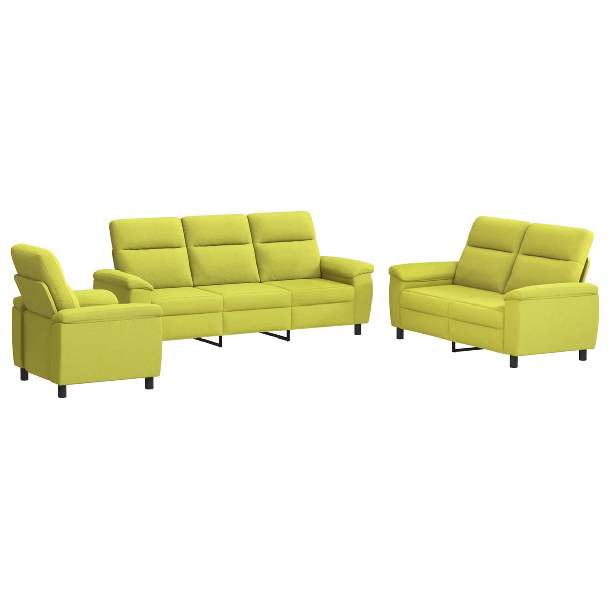Bankstel 3 pcs Lichtgroen Stof