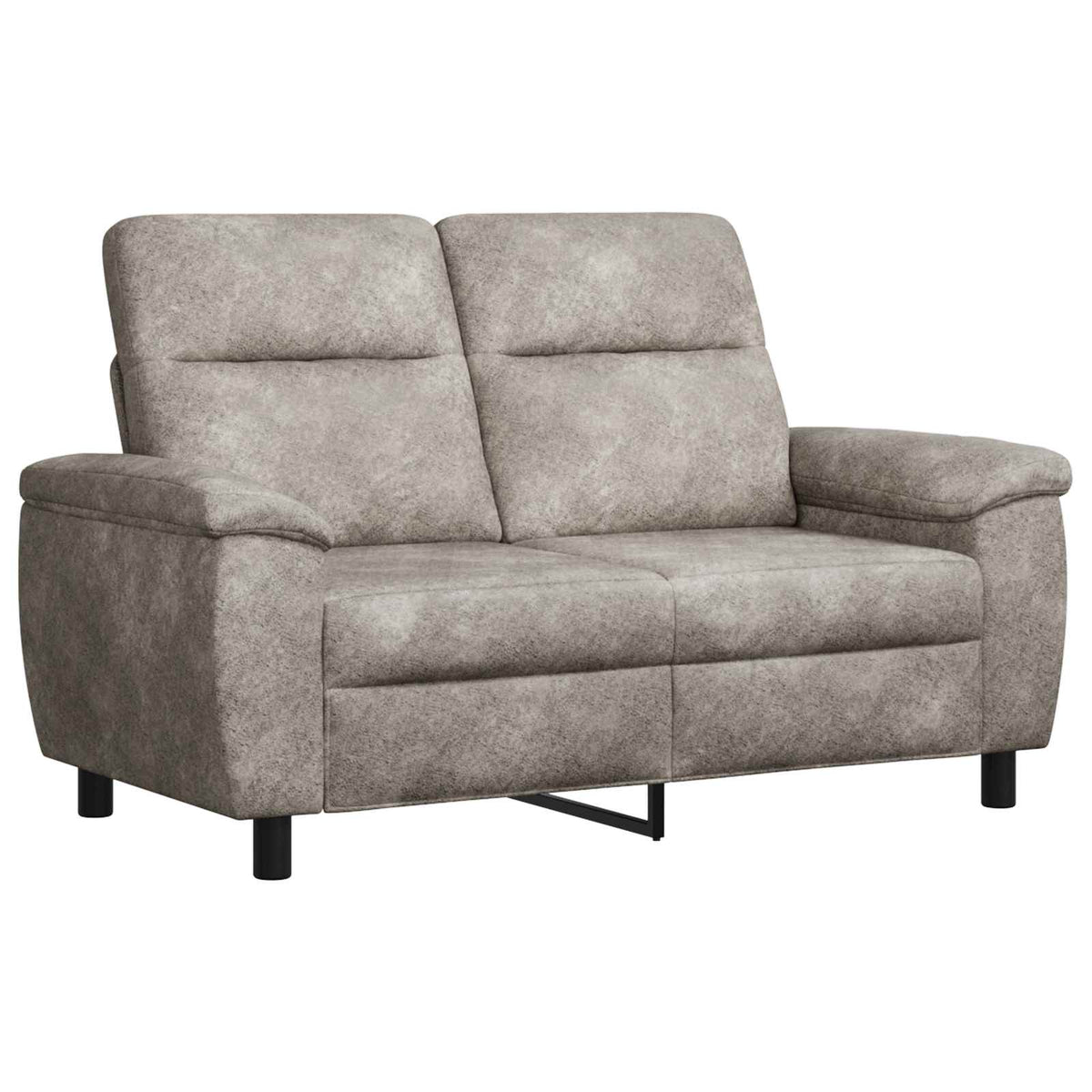 Bankstel 3 pcs Lichtgrijs Nep Suede Leer