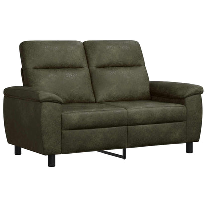 Bankstel 3 pcs Legergroen Nep Suede Leer
