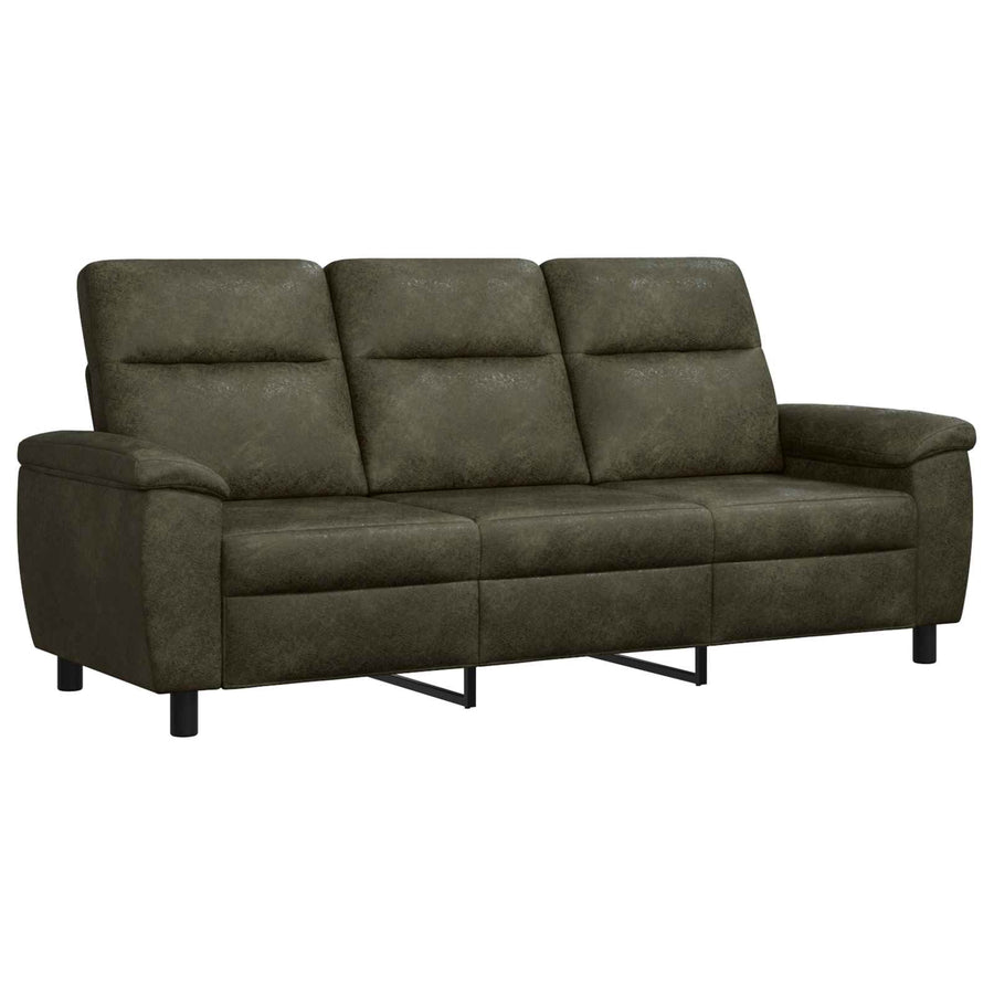 Bankstel 3 pcs Legergroen Nep Suede Leer