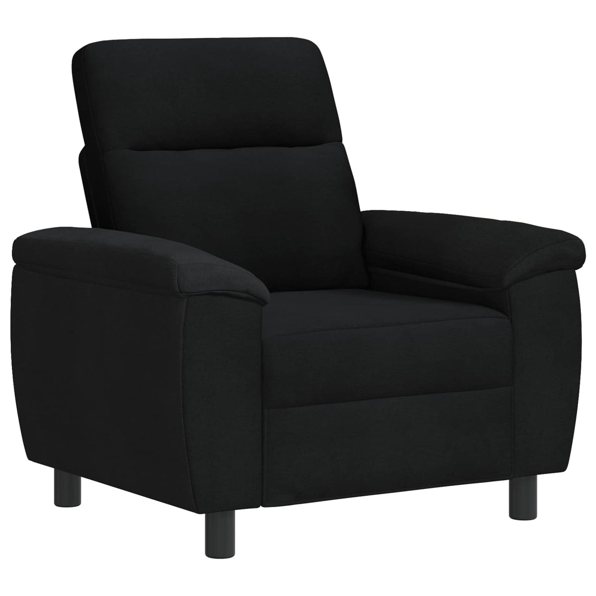 Bankstel 3 pcs Zwart Stof