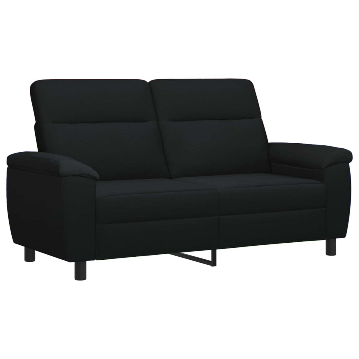 Bankstel 3 pcs Zwart Stof