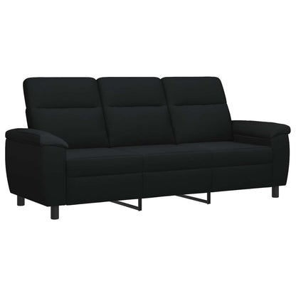 Bankstel 3 pcs Zwart Stof