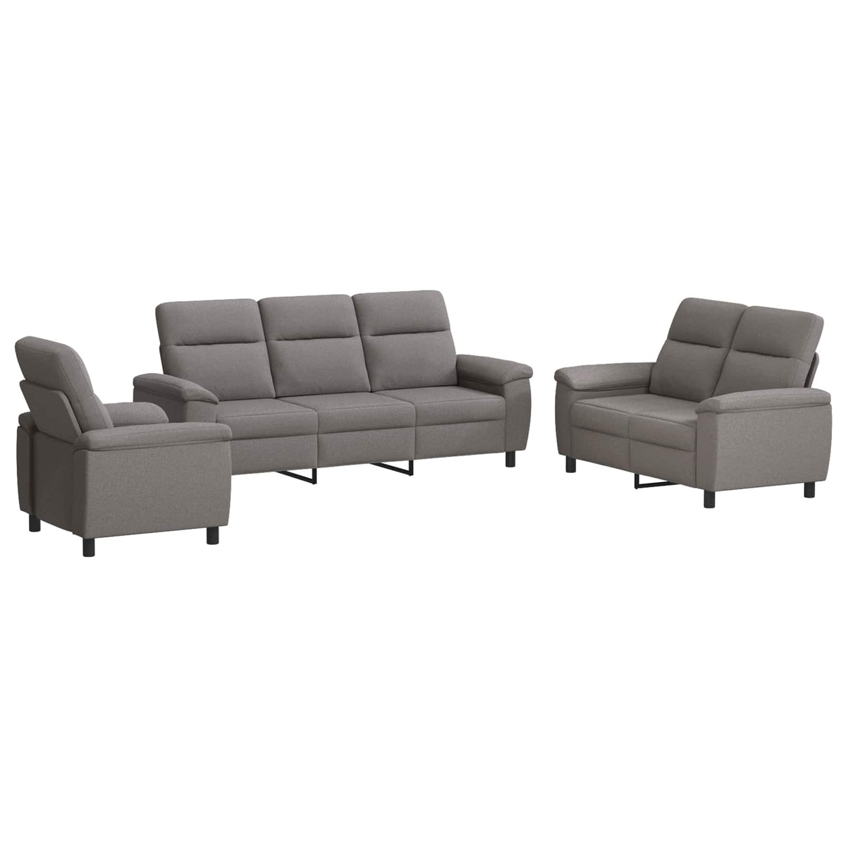 Bankstel 3 pcs Taupe Stof