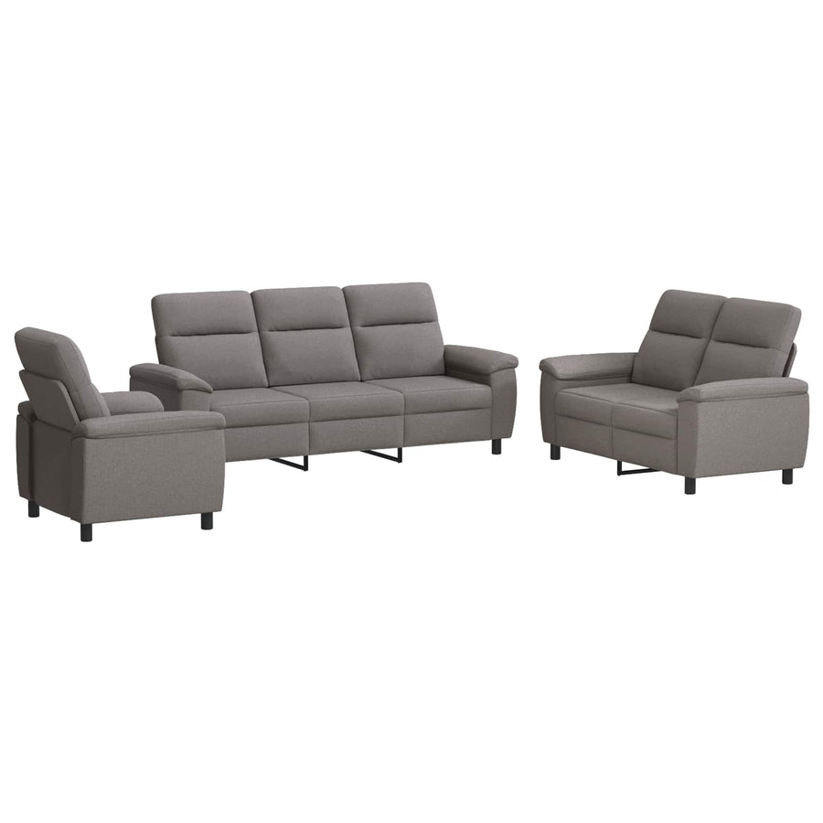 Bankstel 3 pcs Taupe Stof