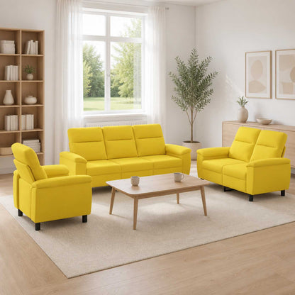 Bankstel 3 pcs Lichtgeel Stof