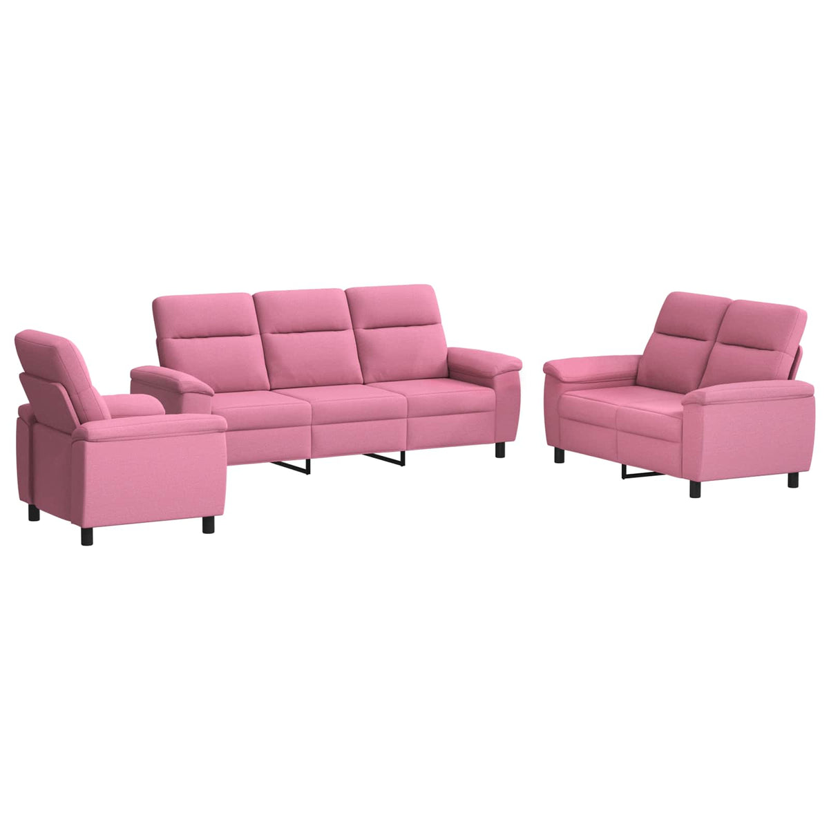 Bankstel 3 pcs Roze Stof