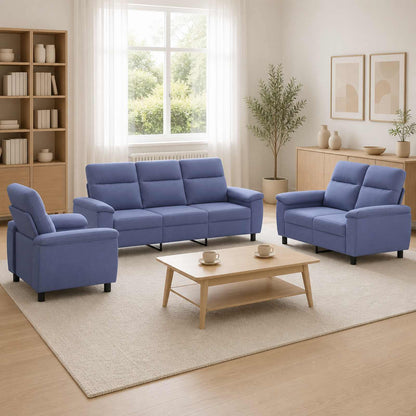 Bankstel 3 pcs Jeans Blauw Stof