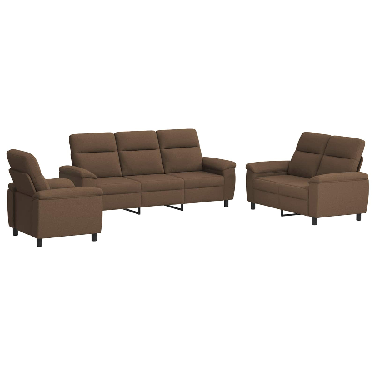 Bankstel 3 pcs Bruin Stof