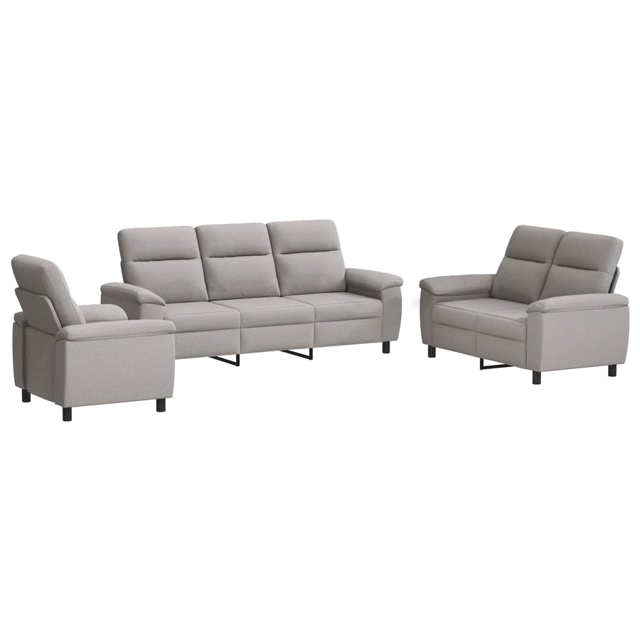 Bankstel 3 pcs Wolkengrijs Stof