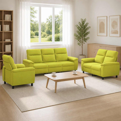 Bankstel 3 pcs Lichtgroen Stof
