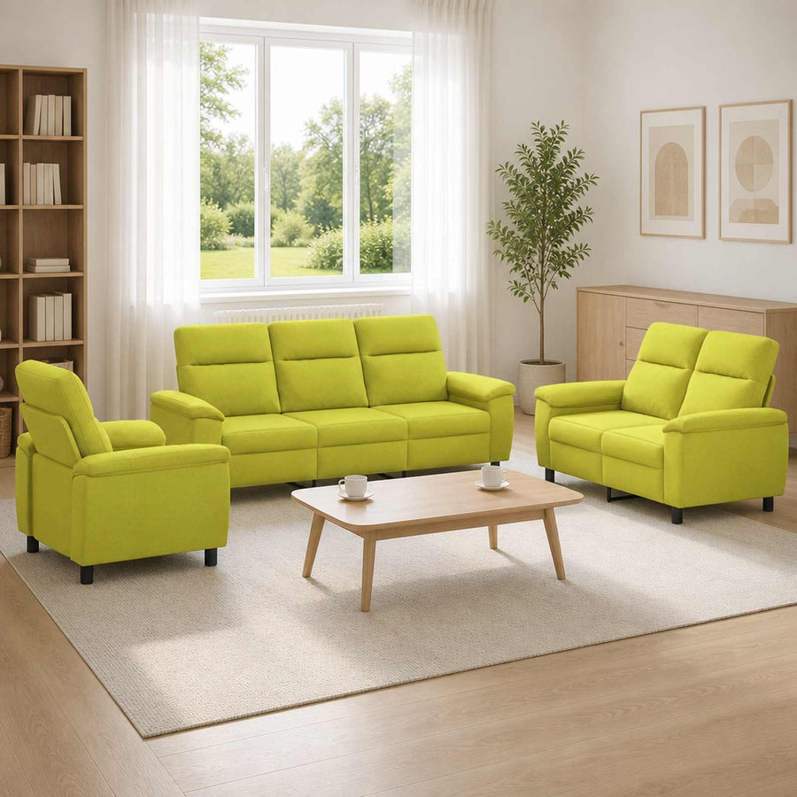 Bankstel 3 pcs Lichtgroen Stof