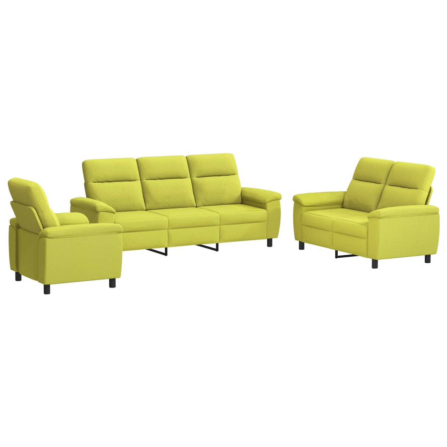 Bankstel 3 pcs Lichtgroen Stof