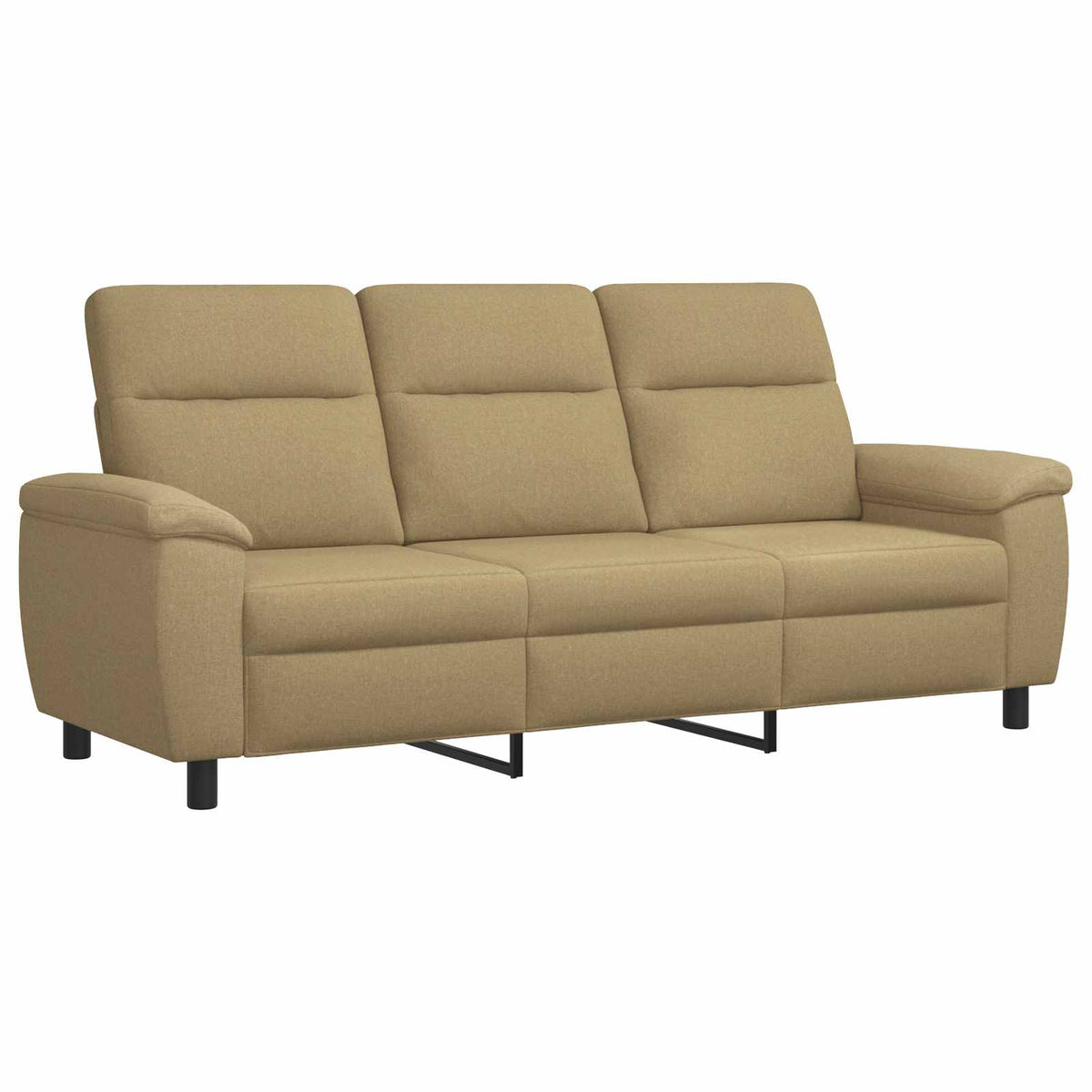 Bankstel 3 pcs Licht Bruin Stof