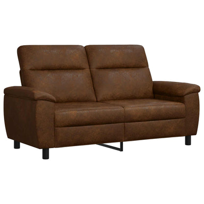Bankstel 3 pcs Bruin Nep Suede Leer