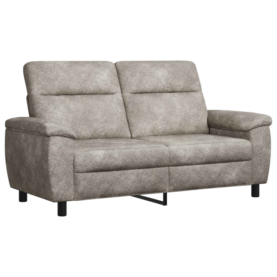 Bankstel 3 pcs Lichtgrijs Nep Suede Leer