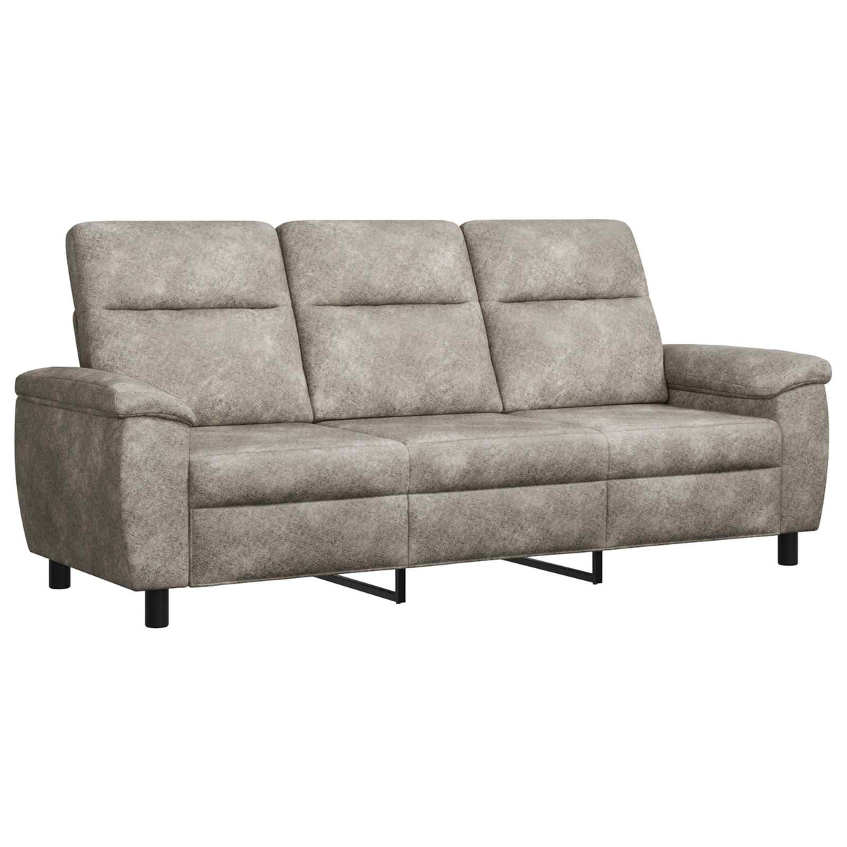 Bankstel 3 pcs Lichtgrijs Nep Suede Leer
