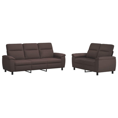Bankstel 2 pcs Donkerbruin Stof