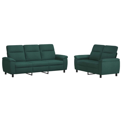 Bankstel 2 pcs Donkergroen Stof