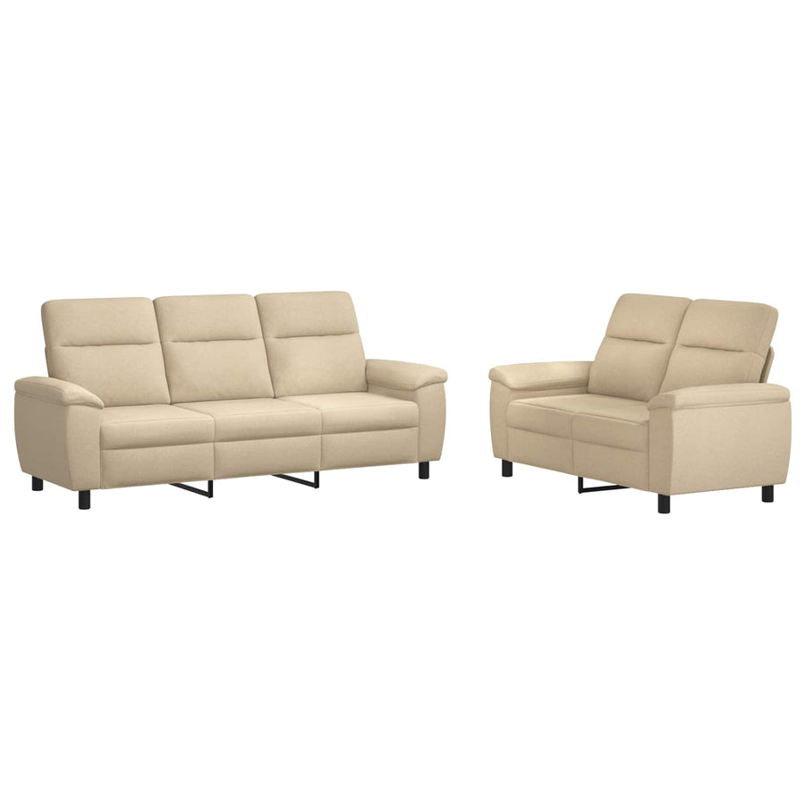 Bankstel 2 pcs Crèmekleurig Stof