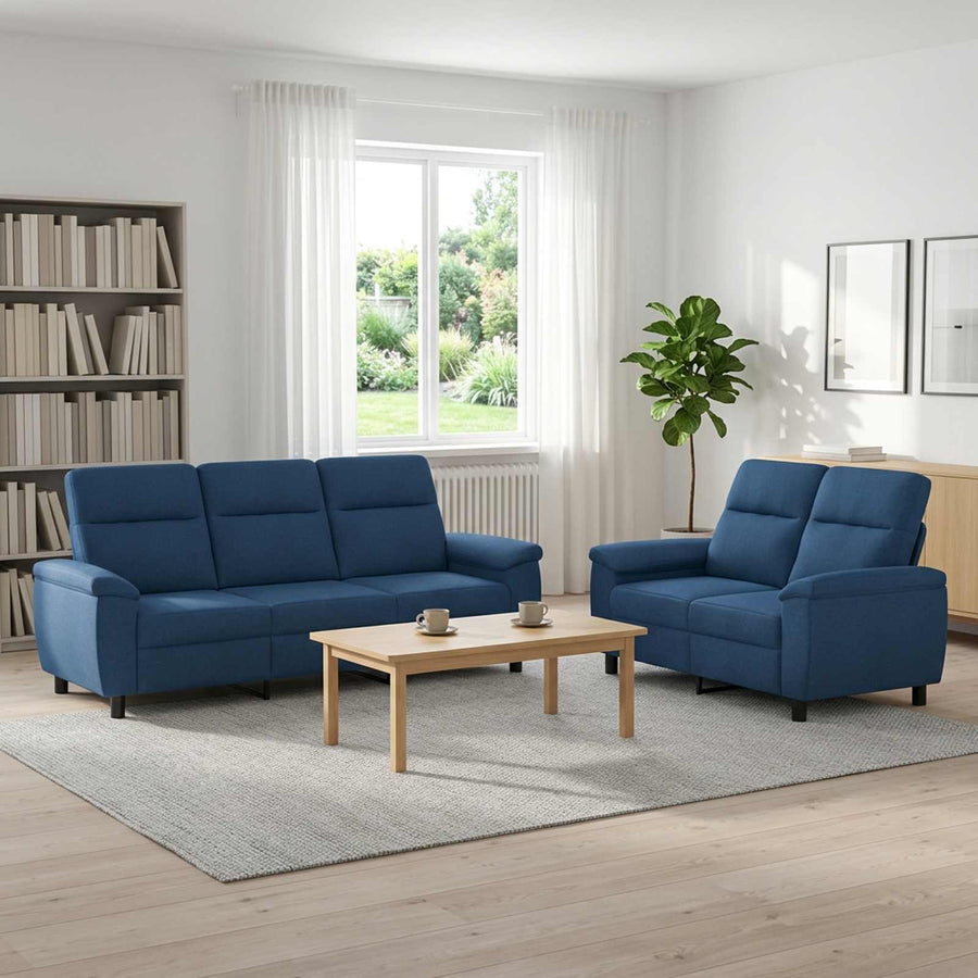 Bankstel 2 pcs Blauw Stof