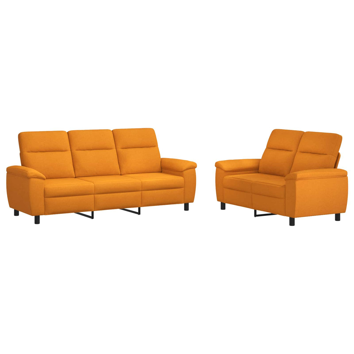 Bankstel 2 pcs Donkergeel Stof