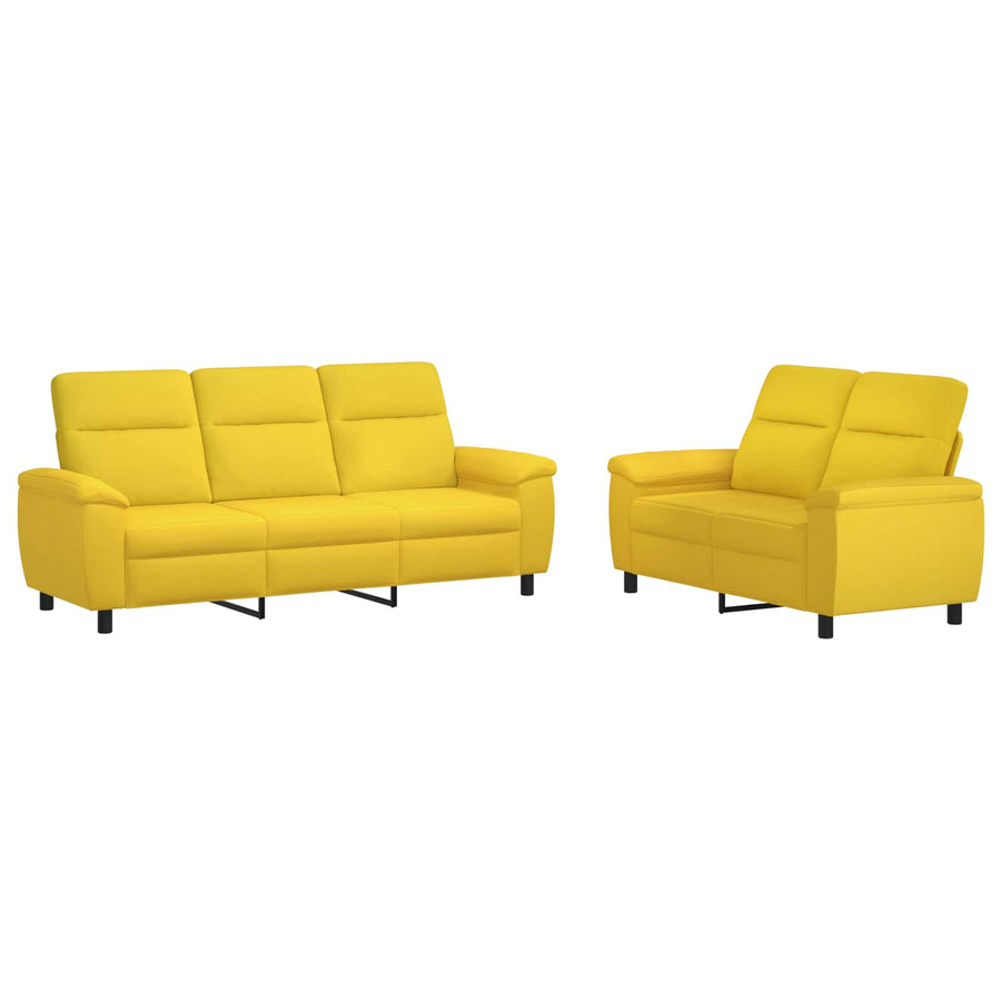 Bankstel 2 pcs Lichtgeel Stof