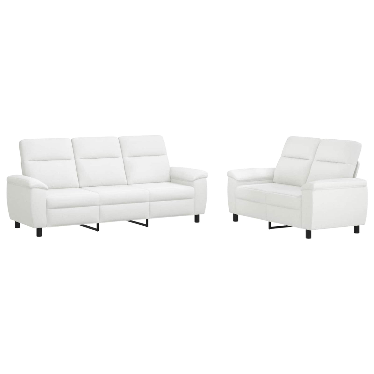Bankstel 2 pcs Wit Stof