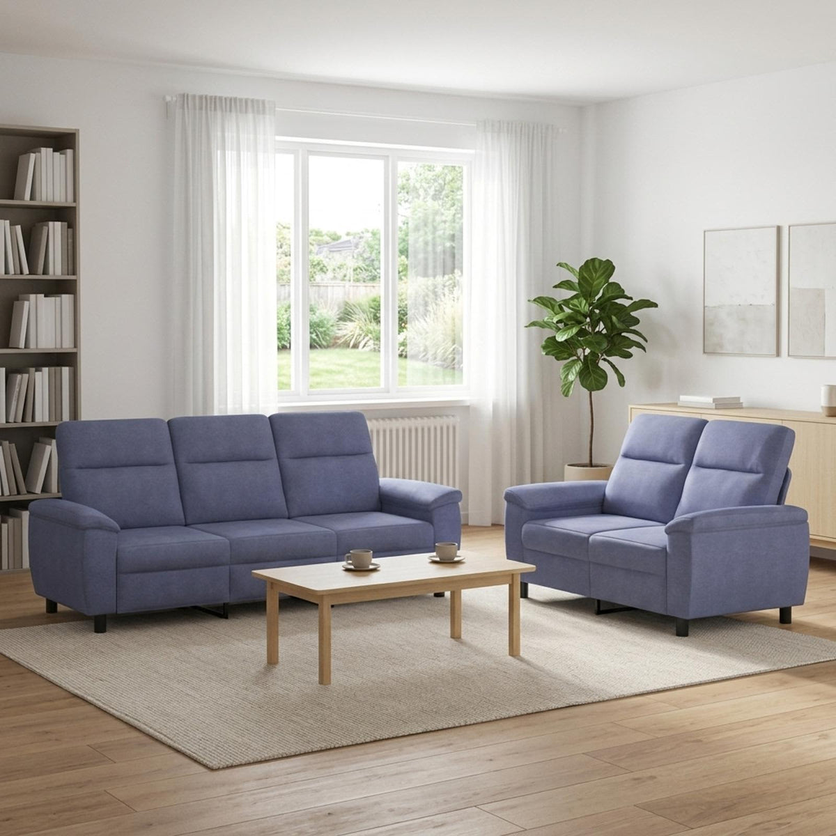 Bankstel 2 pcs Jeans Blauw Stof