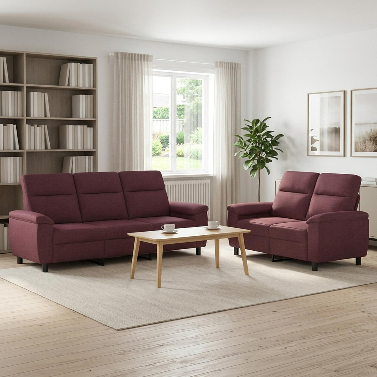 Bankstel 2 pcs Paars Stof