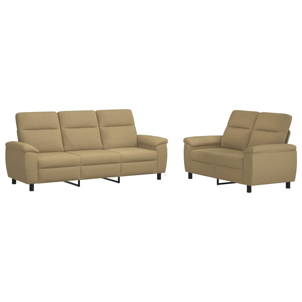Bankstel 2 pcs Licht Bruin Stof