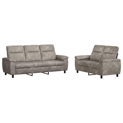 Bankstel 2 pcs Lichtgrijs Nep Suede Leer