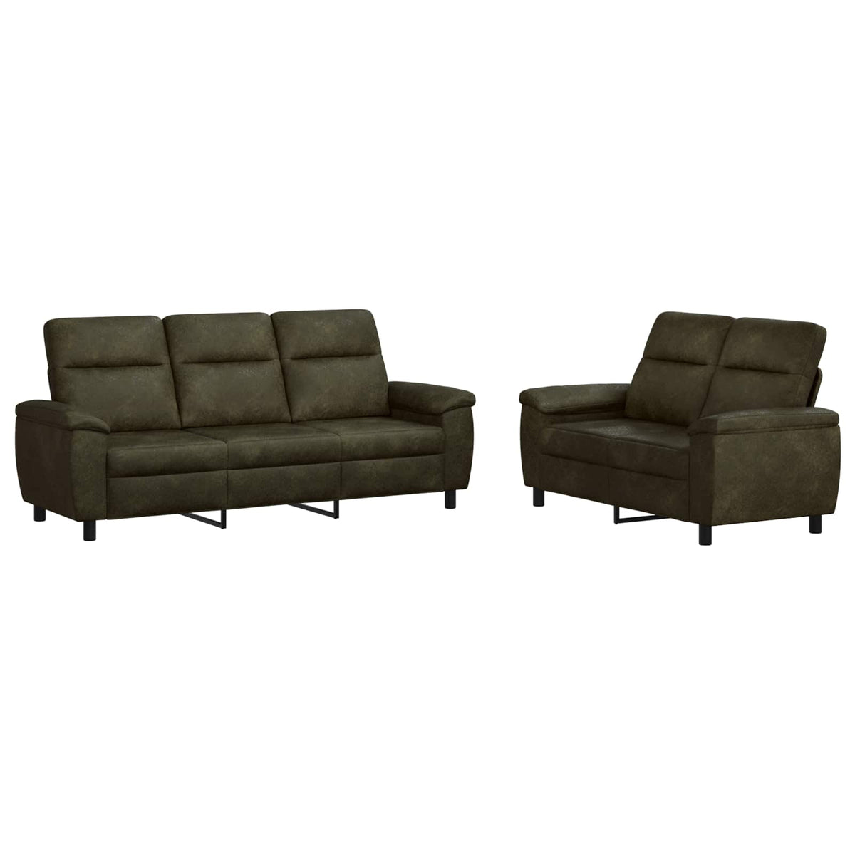 Bankstel 2 pcs Legergroen Nep Suede Leer
