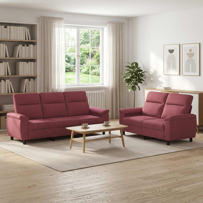 Bankstel 2 pcs Wijnrood Stof